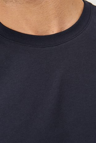 Erkek 5Li Tişört Paketi Saks Bordo Lacivert Siyah Beyaz Comfort Bisiklet Yaka Kısa Kol Tişört