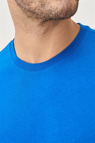 Erkek 5Li Tişört Paketi Saks Bordo Lacivert Siyah Beyaz Comfort Bisiklet Yaka Kısa Kol Tişört