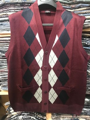 ERKEK BABA DESENLİ İNCE TRİKO YELEK