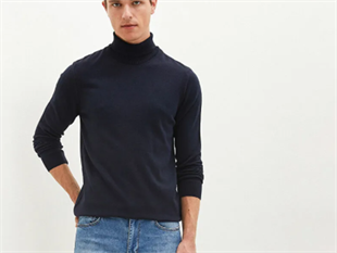 ERKEK BALIKÇI YAKA İÇİ PAMUKLU KALIN KIŞLIK LACİVERT BODY TSHIRT