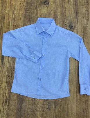 ERKEK ÇOCUK 23 NİSAN 29 EKİM GÖSTERİ UZUN KOL KATLAMA KOL DÜĞMELİ KETEN GÖMLEK