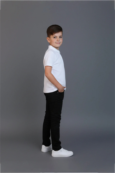 Erkek Çocuk Beli İçten Ayarlamalı Siyah Keten Pantolon 23 Nisan 29 Ekim 10 Kasım Gösteri Kıyafeti