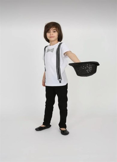 ERKEK ÇOCUK PAPYON DESENLİ T-SHIRT  KETEN PANTOLON TAKIM 23 NİSAN 29 EKİM