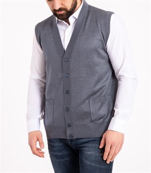 ERKEK İNDİGO İNCE TRİKO YELEK