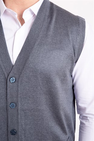 ERKEK İNDİGO İNCE TRİKO YELEK