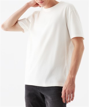 Erkek Kısa Kol Beyaz Basic Tişört