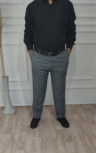 Erkek Klasik Kesim Pileli Kumaş Pantolon