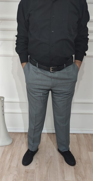 Erkek Klasik Kesim Pileli Kumaş Pantolon