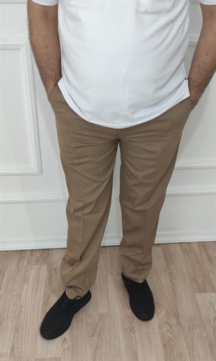 Erkek Klasik Rahat Kalıp Keten Pantolon