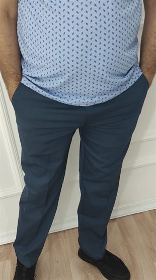 Erkek Klasik Rahat Kalıp Keten Pantolon