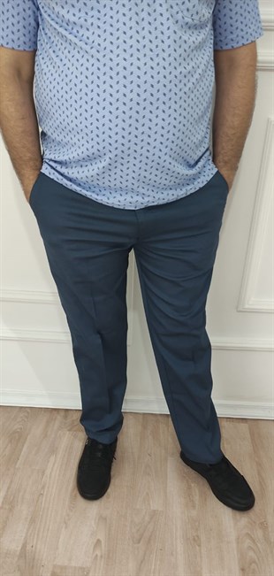 Erkek Klasik Rahat Kalıp Keten Pantolon