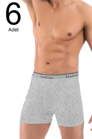 ERKEK LİKRALI 6LI GRİ BOXER