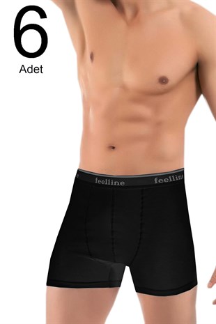 ERKEK LİKRALI 6LI SİYAH BOXER
