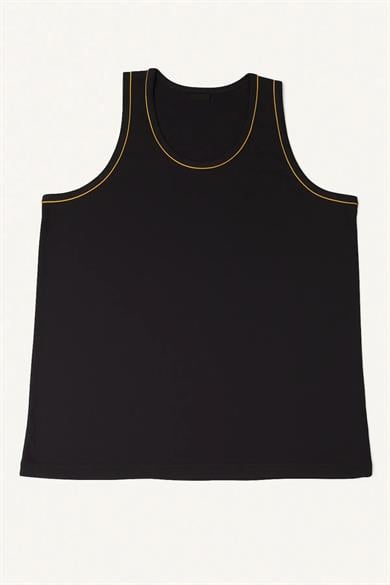 Erkek Sıfır Kol Kalın Askılı Bisiklet Yaka Comfort Basic Rahat Kesim Penye Tişört Atlet