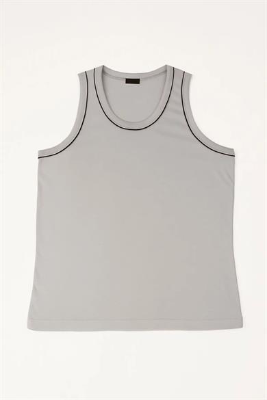 Erkek Sıfır Kol Kalın Askılı Bisiklet Yaka Comfort Basic Rahat Kesim Penye Tişört Atlet