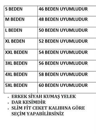 ERKEK SİYAH KUMAŞ YELEK