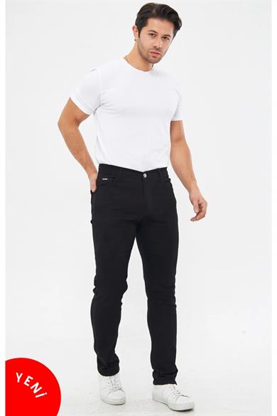 ERKEK SİYAH SPOR MODEL RAHAT KALIP BASIC KETEN PANTOLON