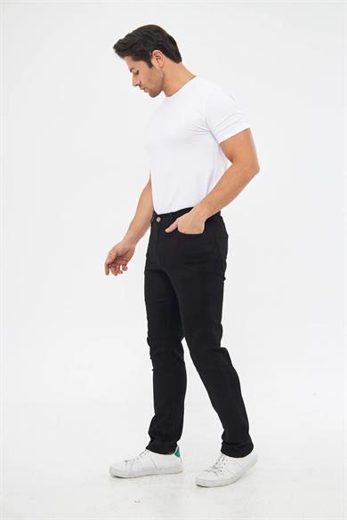 ERKEK SİYAH SPOR MODEL RAHAT KALIP BASIC KETEN PANTOLON