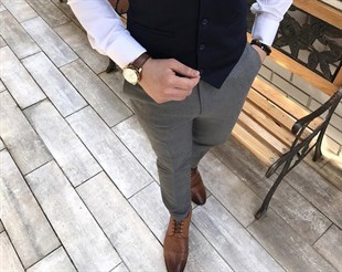 Erkek Slim Fit Klasik Kumaş Pantolon