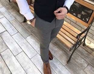 Erkek Slim Fit Klasik Kumaş Pantolon