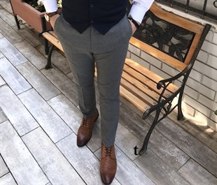 Erkek Slim Fit Klasik Kumaş Pantolon