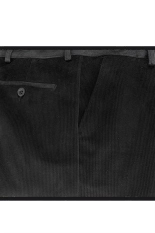 Erkek Yandan Cepli Kışlık İnce Fitilli Boru Paça Kadife Pantolon