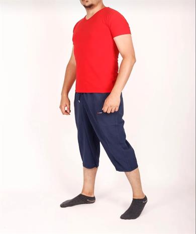 Erkek Yumuşak Ham Bez Lastikli Yüksek Bel Rahat Kalıp  Natural Kapri