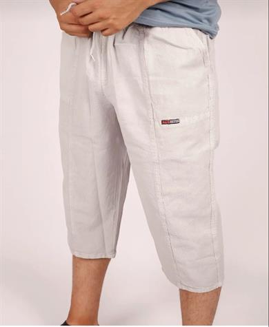 Erkek Yumuşak Ham Bez Lastikli Yüksek Bel Rahat Kalıp  Natural Kapri