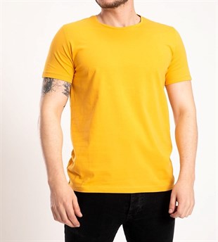 Erkek Yuvarlak Bisiklet Yaka Rahat Comfort Kalıp Penye Tişört