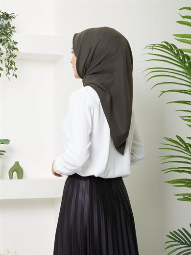 Kadın Anne Comfort Pamuklu Düz Haki Yeşil Eşarp