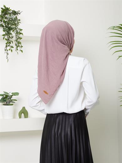 Kadın Anne Comfort Pamuklu Düz Gül Kurusu Eşarp