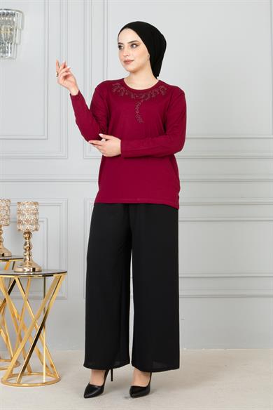 Kadın Anne Penye Bluz Kırmızı