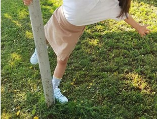 KIZ ÇOCUK BELİ LASTİKLİ SPOR MODEL OKUL KANVARS KETEN ŞORT ETEK