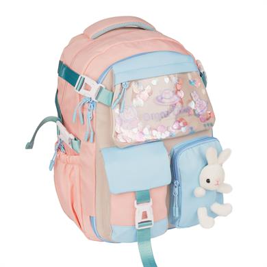 Kız Çocuk Kawaii Kore Tarzı Tavşan Figürlü Pembe İlkokul ve Ortaokul Sırt Çantası