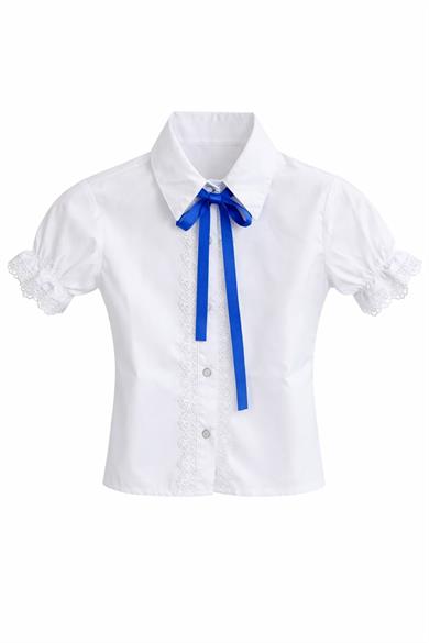 Kız Çocuk Saks Fiyonklu Dantel İşlemeli Gömlek Saks Cepli Fırfırlı Etek Takım 23 Nisan 29 Ekim