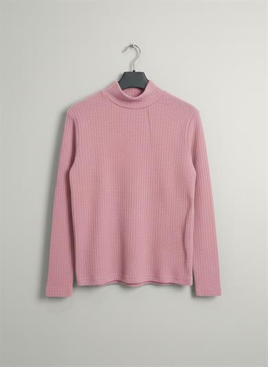 Kız ve Erkek Çocuk Pembe Fitilli Yarım Balıkçı Yaka Uzun Kollu Body İçlik