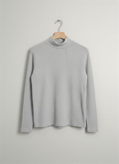 Kız ve Erkek Çocuk Gri Fitilli Yarım Balıkçı Yaka Uzun Kollu Body İçlik