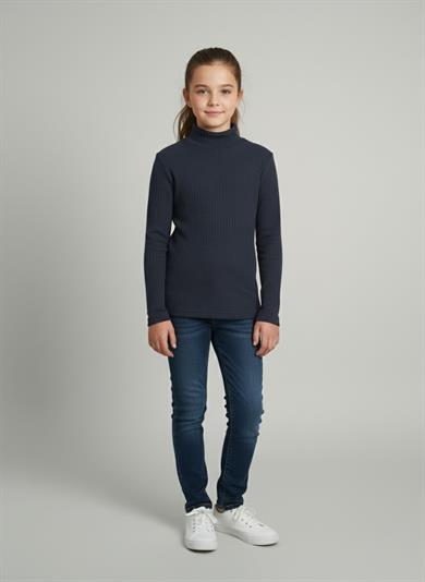 Kız ve Erkek Çocuk Pembe Fitilli Yarım Balıkçı Yaka Uzun Kollu Body İçlik