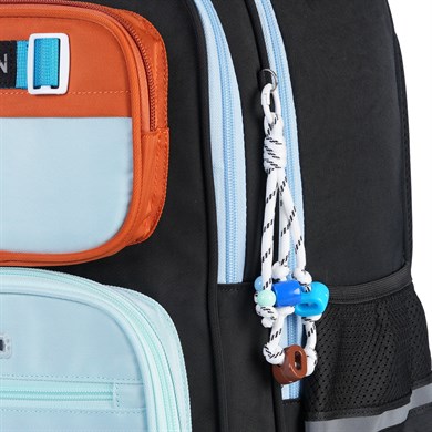 Relaxion 1814 Siyah Mavi Erkek Çocuk 3lü İlkokul Çanta Seti Ortopedik & Geniş İç Hacim Su Geçirmez