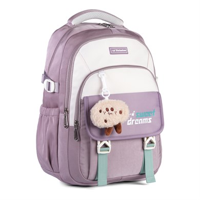 Relaxion 2462 Çocuk Gül Kurusu Peluş Anahtarlıklı Fonksiyonel Okul Çantası