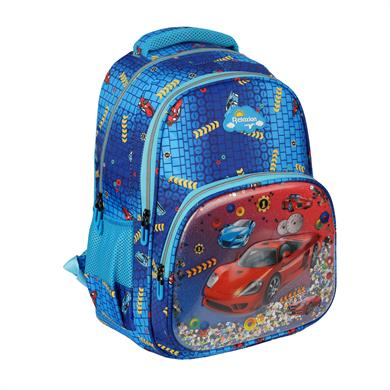 Relaxion Erkek Çocuk Araba Desenli Kabartmalı Beslenme Çantalı Okul Çantası