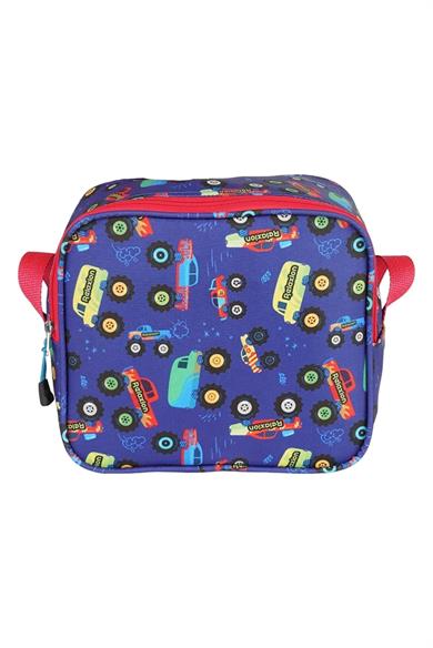 Relaxion Lila Araba Figürlü Anaokulu Ilköğretim Sırt Çantası Beslenme Çantası Kalemlik 3Lü Set