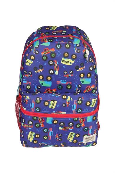 Relaxion Lila Araba Figürlü Anaokulu Ilköğretim Sırt Çantası Beslenme Çantası Kalemlik 3Lü Set