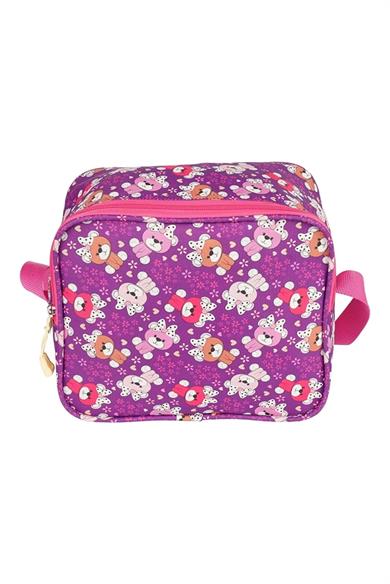 Relaxion Lila Ayıcık Figürlü Anaokulu Ilköğretim Sırt Çantası Beslenme Çantası Kalemlik 3Lü Set