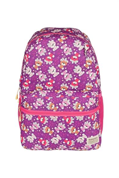 Relaxion Lila Ayıcık Figürlü Anaokulu Ilköğretim Sırt Çantası Beslenme Çantası Kalemlik 3Lü Set