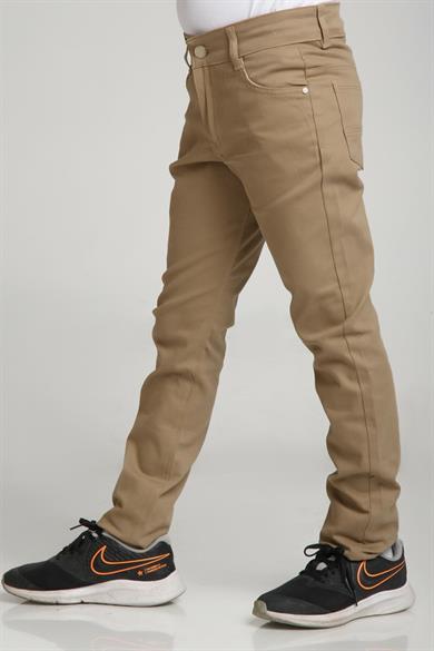 UNISEX BELİ LASTİKLİ BEJ CANVAS KARGO PANTOLON