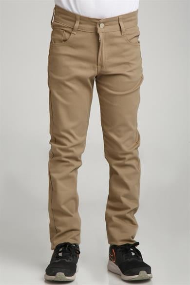 UNISEX BELİ LASTİKLİ BEJ CANVAS KARGO PANTOLON