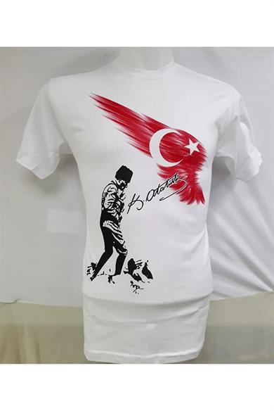 Unısex Çocuk Atatürk Baskılı 100. Yıla Özel Tişört