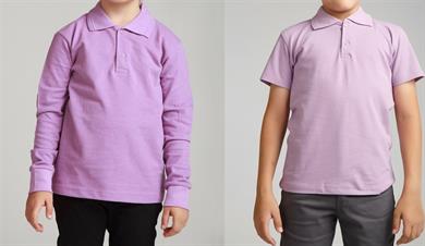 Unısex Çocuk Kısa - Uzun Kol Normal Kalıp Polo Yaka Düz Renk Okul Penye Lakost T-shirt 2li Paket