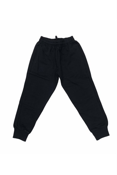 Unisex Çocuk Lacivert Siyah Likralı Eşofman Altı 2li
